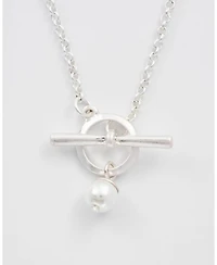 Fable England Pansy and Pearl Toggle Necklace