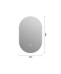 Laoties 48" x Oval Wall-Mounted Led Touch Bathroom Mirror, Anti-Fog Vanity Mirror for Home or Barber Shop