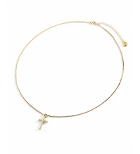 Mint & Lily Pave Cross Necklace in 18k Gold Plated Sterling Silver