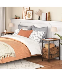 Slickblue Set of 2 Side Tables with Charging Station for Bedroom and Living Room