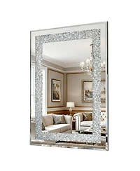 Laoties 36" x 24" Luxury Diamond Wall Mirror Decorative Vanity Mirror for Entryway and Living Room