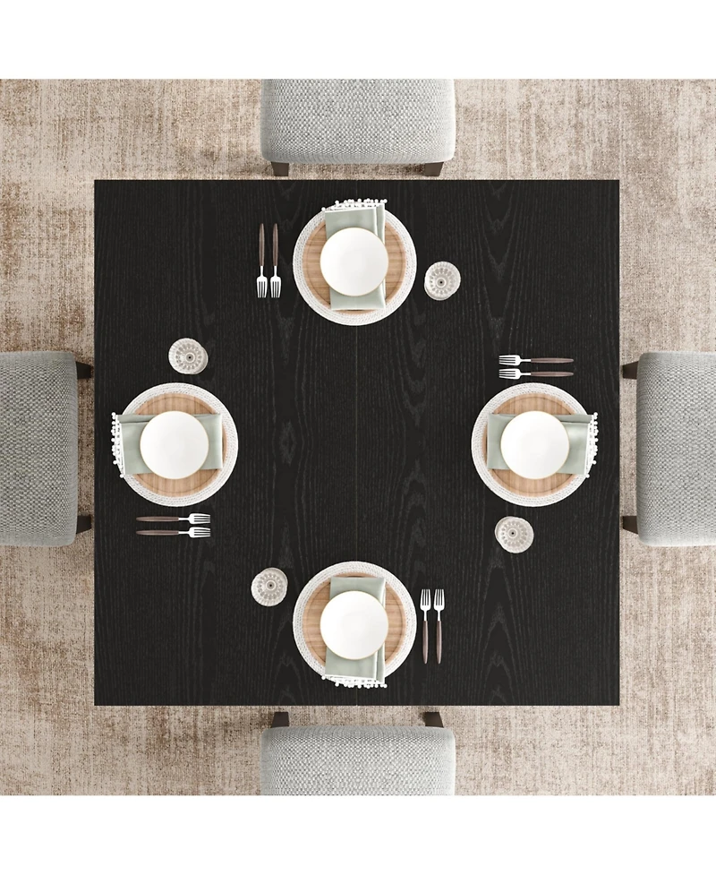 homfan Square 47.2 Inch Dining Table for 4 to 6, 2 Tier Storage Shelf, Walnut Waterproof Design, 350Lbs Capacity, Anti Wobble Triangle Legs