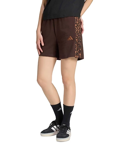adidas Women's Seasonal Essentials 3-Stripes Printed Shorts