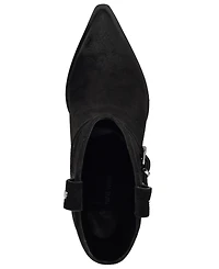 Nine West Women's Weslie Suede Block Heel Western Booties