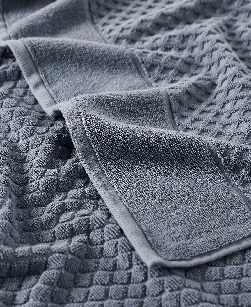 Linery & Co Cotton Diamond Waffle Texture 6pieces Bath Sheet Set