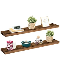 Slickblue Wall-Mounted Storage Shelves Set of 2 for Bedroom or Living Room