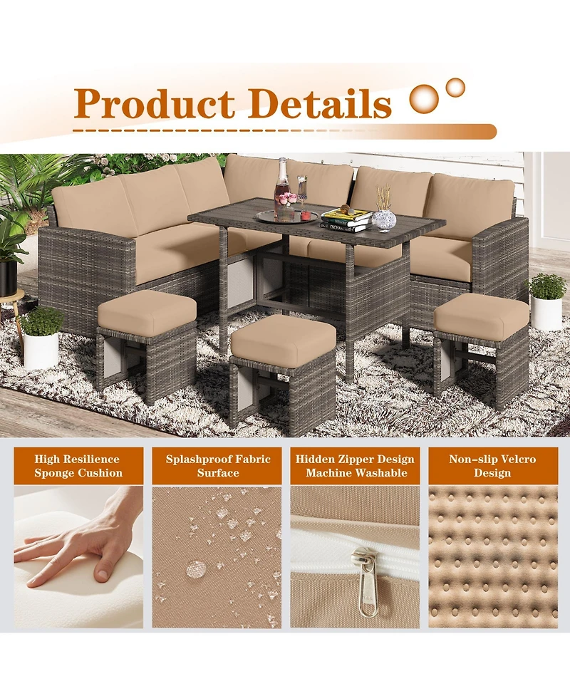 Aecojoy 4 inch Patio Cushions for Outdoor Furniture