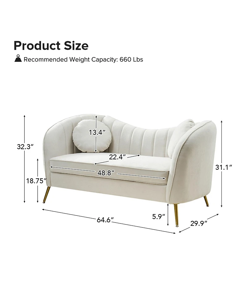 Hulala Home Sidwell Upholstered 64.6'' Loveseat