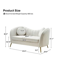 Hulala Home Sidwell Upholstered 64.6'' Loveseat
