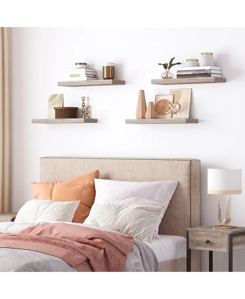 Slickblue Set of 2 Wall-Mounted Shelves for Display, Storage and Home Decor