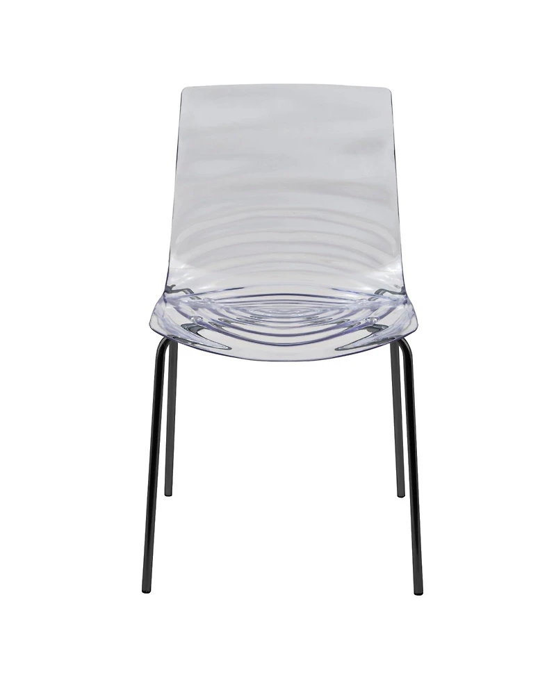 LeisureMod Astor Dining Chair Modern Minimalist Stackable Side Accent Chair, Abs Plastic with Stainless-Steel Legs for Home, Kitchen, Room