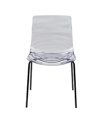 LeisureMod Astor Dining Chair Modern Minimalist Stackable Side Accent Chair, Abs Plastic with Stainless-Steel Legs for Home, Kitchen, Room