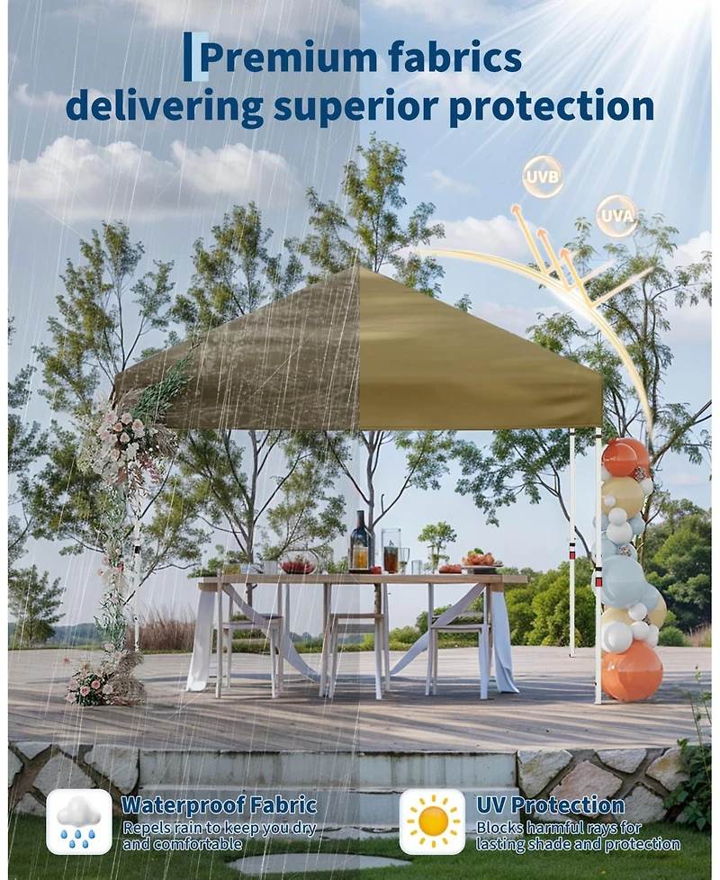 gaomon 10X10Feet Canopy Replacement Top with Silver Coated and Uv Protection Pop Up Tent Cover Waterproof (Top Only)