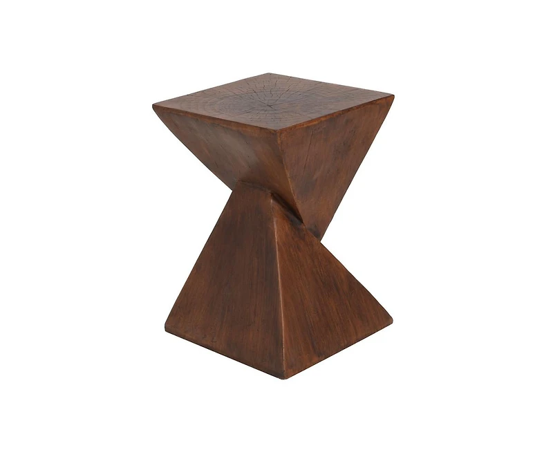 sumyeg Hourglass Twisted Side Table Hand-Finished Artisanal Accent No Assembly Indoor Outdoor