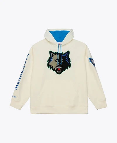 Mitchell & Ness Men's Cream Minnesota Timberwolves Hardwood Classics Chainstitch Premium Fleece Hoodie
