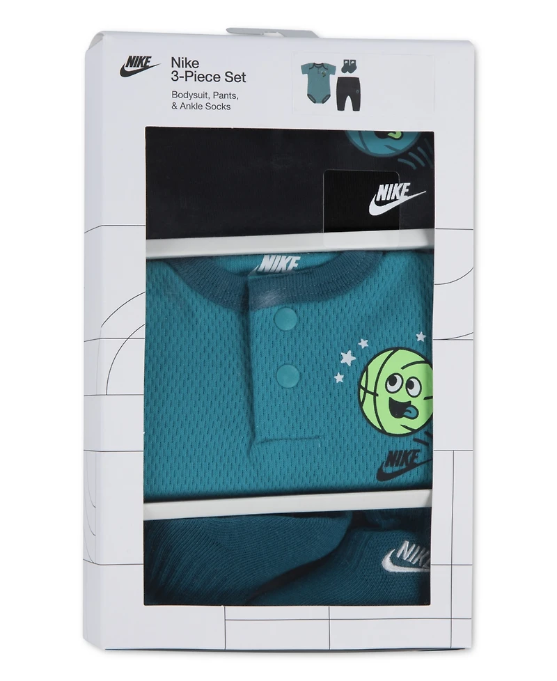 Nike Baby Boys' Multisport Bodysuit, Pants and Socks, 3-Piece Set