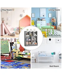 homfan Kids' Toy Storage Organizer with Multiple Compartments and Tilting Bins - Safe and Durable Children's Bookshelf for Playroom and Nursery
