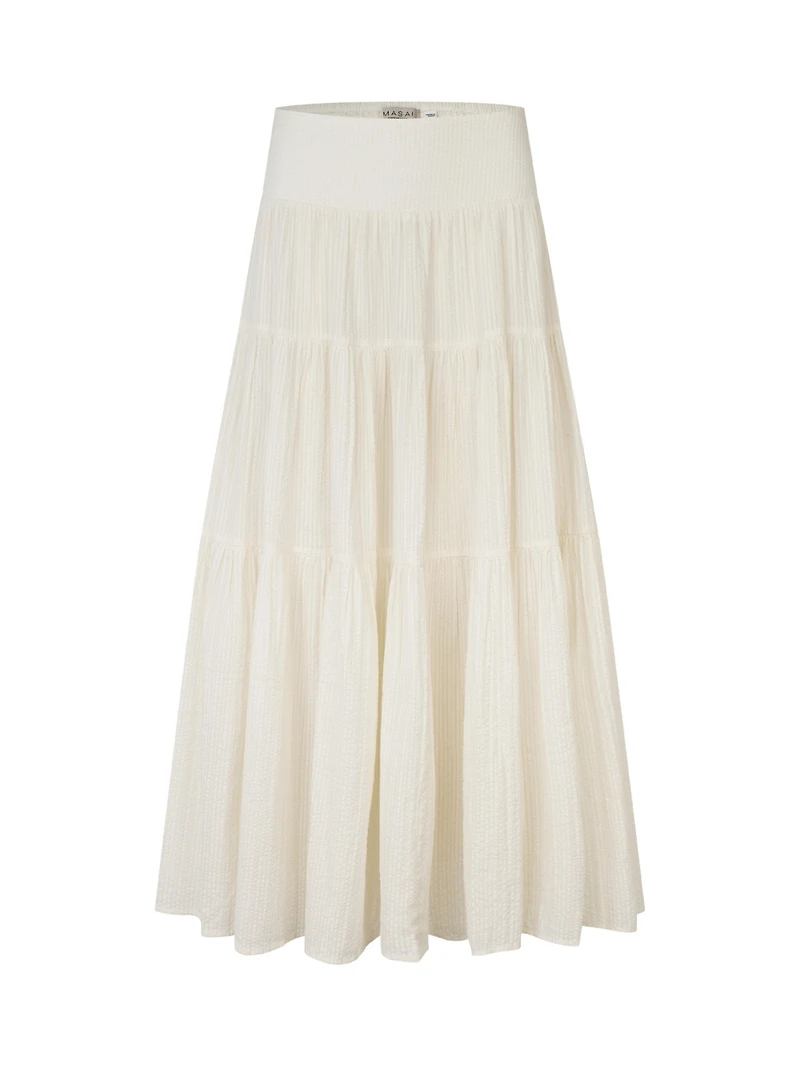Masai Copenhagen Women's Smocked Waist Tiered Midi Skirt