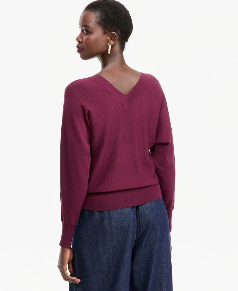 I.n.c. International Concepts Women's Double V-Neck Dolman Sweater, Macy's Exclusive
