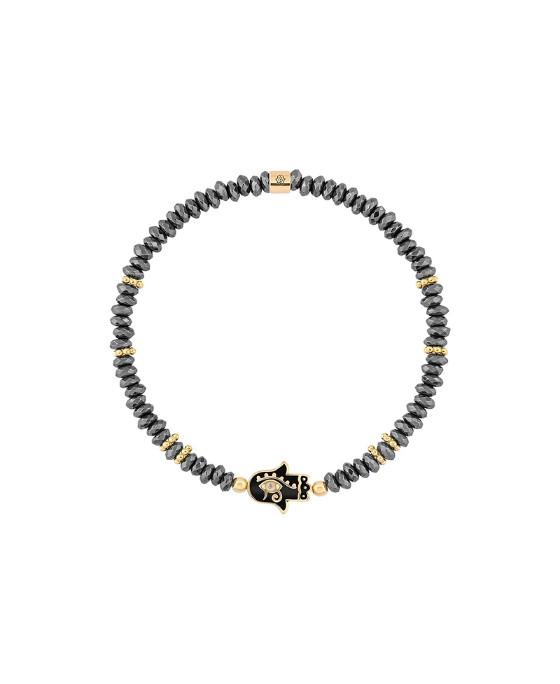 Karma and Luck Intuitive Guardian - Eye of Horus Hamsa Hematite Bracelet