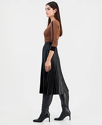 T Tahari Women's Pleated Midi Skirt