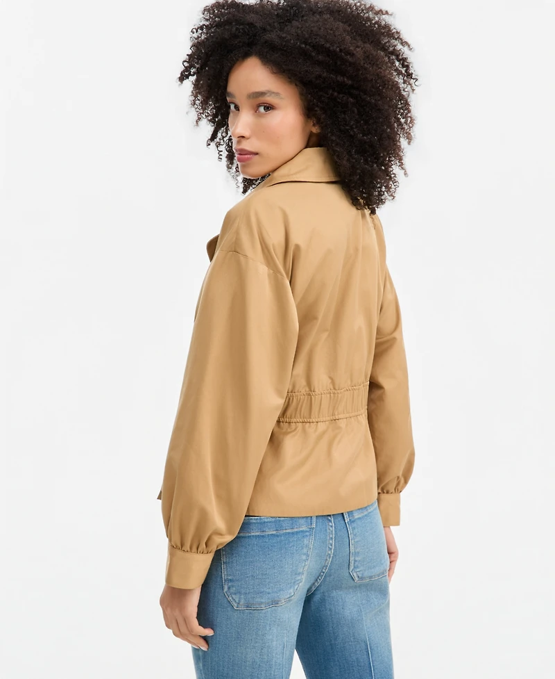 I.n.c. International Concepts Women's Belted Khaki Trench Double-Breasted Jacket, Macy's Exclusive