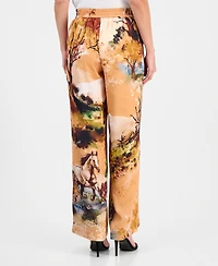 T Tahari Women's Printed Pull-On High-Rise Pants