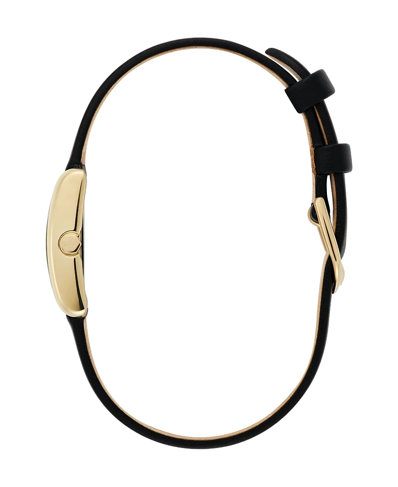 Olivia Burton Women's Mini Grove Black Leather Strap Watch 16mm