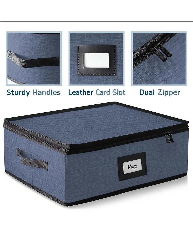 StorageBud Coffee Mug Storage, Quilted and Stackable Coffee Cup Storage Organizer for Service of 12