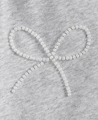 With Jules Girls' 7-16 Mini Imitation Pearl Bow Wide-Leg Sweatpants