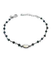 Adornia Fine Moonstone and Black Spinel Rosary Bracelet