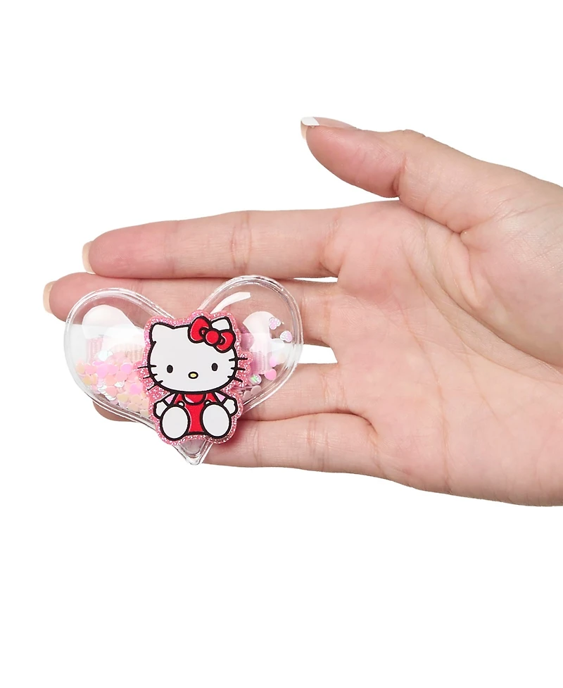 Hello Kitty Heart Hair Clip 6-Piece Set Official License, Snap Back Shaker Hair Clips, Sanrio Accessories
