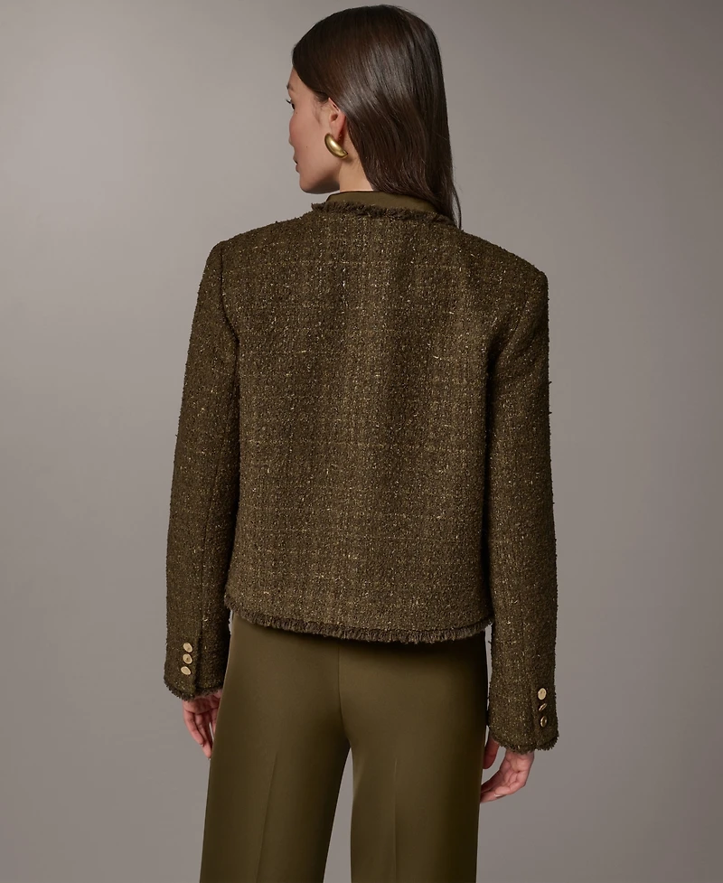 Donna Karan New York Petite Cropped Open-Front Jacket