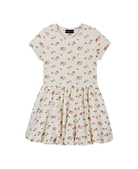 Andy & Evan Toddler Girls Blush Floral Knit Seersucker Bubble Dress
