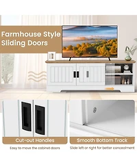 Slickblue Tv Stand for TVs up to 65 Inch with Sliding Doors and Storage Cabinets