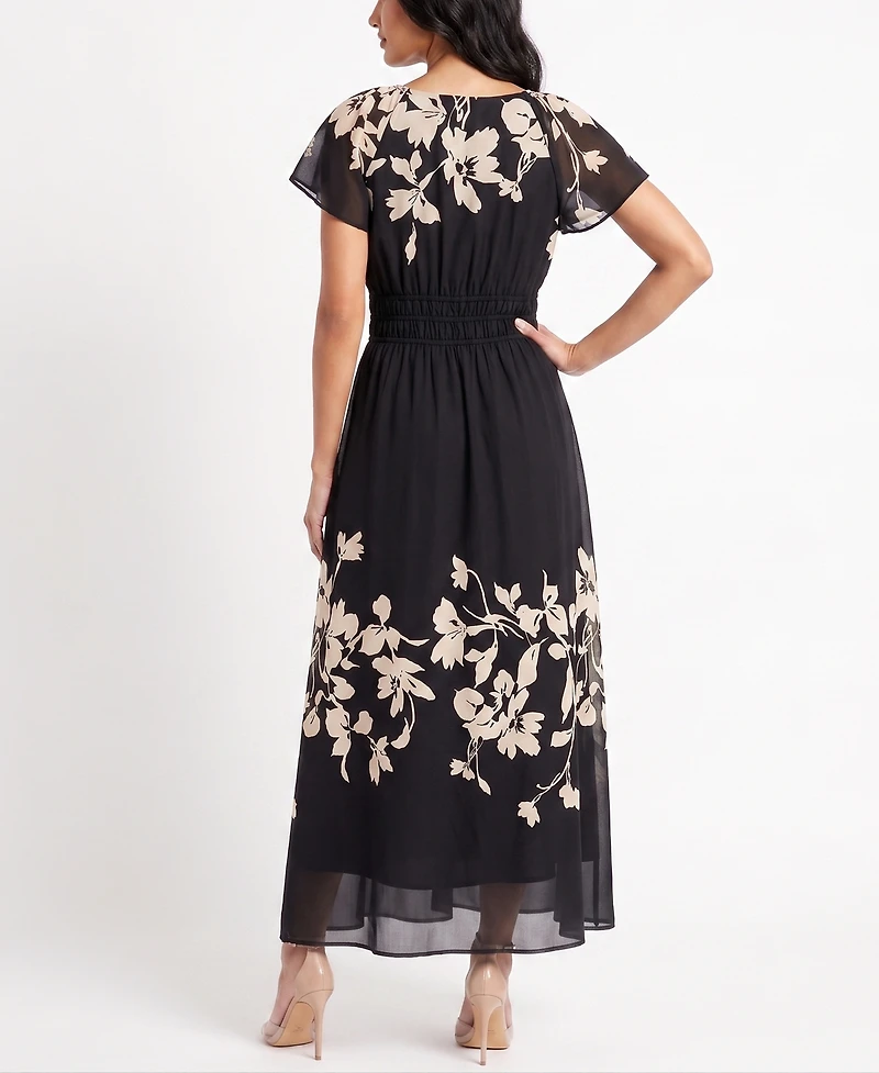 Taylor Women's Floral Smocked Waist Dress