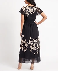 Taylor Women's Floral Smocked Waist Dress