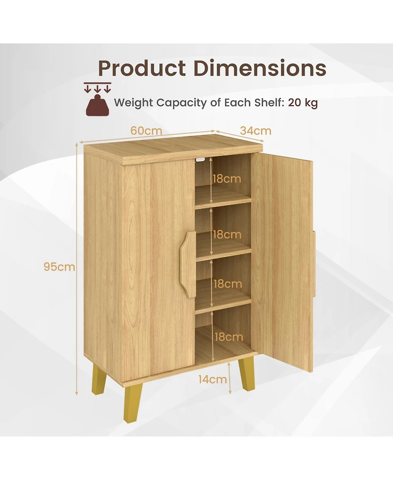 Sugift Buffet Cabinet with Double Doors and Raised Legs