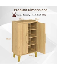 Sugift Buffet Cabinet with Double Doors and Raised Legs
