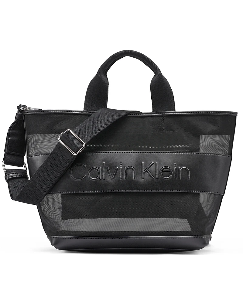 Calvin Klein Averil Mesh Zip-Top Large Crossbody Handbag