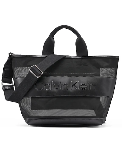 Calvin Klein Averil Mesh Zip-Top Large Crossbody Handbag