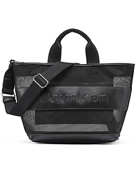 Calvin Klein Averil Mesh Zip-Top Large Crossbody Handbag