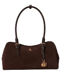 Lauren Ralph Lauren Marcy Zipper Leather Charms Large Satchel Handbag