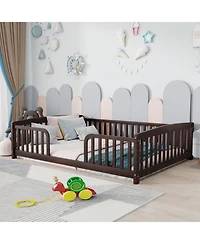 Rainsken Floor Bed with Rails, Montessori Bed, Central Entrance