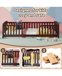 Rainsken Floor Bed with Rails, Montessori Bed, Central Entrance