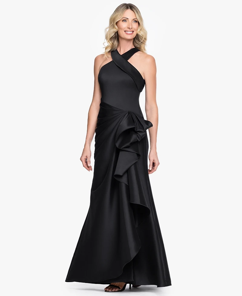 Xscape Women's Stretch Mikado Halter Neck Ball Gown