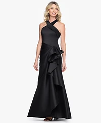 Xscape Women's Stretch Mikado Halter Neck Ball Gown