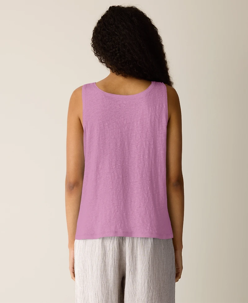 Eileen Fisher Women's Linen Scoop Neck Sleeveless Tank Top