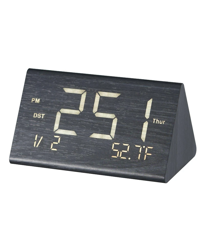 Neewer Digital Alarm Clock, Wooden Desk Clock with Dual Alarm, Usb Port, Snooze, Night Light, Voice Control, Adjustable Volume, Bedside Desktop Clock