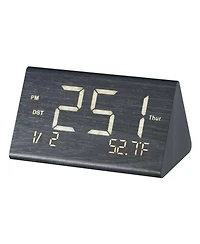 Neewer Digital Alarm Clock, Wooden Desk Clock with Dual Alarm, Usb Port, Snooze, Night Light, Voice Control, Adjustable Volume, Bedside Desktop Clock